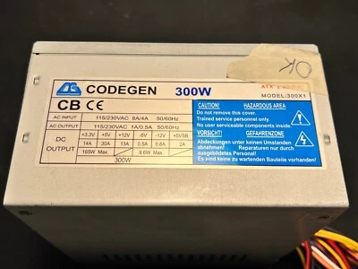 Alimentatore PC SWITCH - CODEGEN 300W Model: 300X1 - Immagine 1 di 3