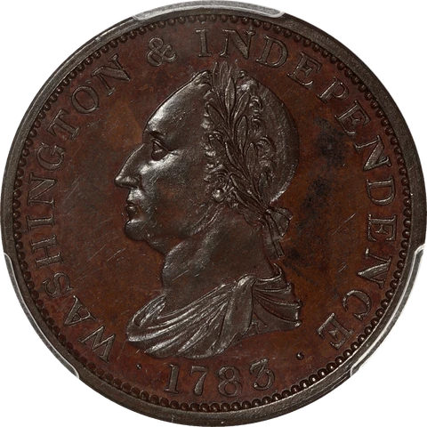 1783 Washington Draped PE, PCGS MS-63 BN - Restrike Cover