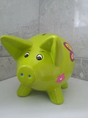 Children's Ceramic Hand Painted Piggy Bank "New With Box" - Image 1 of 4