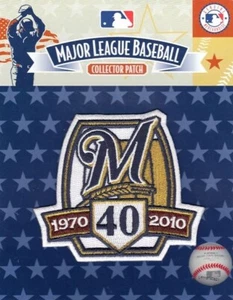 2010 Milwaukee Brewers 40th Team Anniversary Season Jersey MLB Sleeve Patch 1970 - Picture 1 of 1