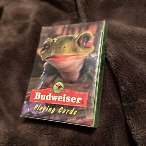 Cartes à jouer grenouille vintage 1996 Anheuser-Busch Budweiser scellées fabriquées aux États-Unis #383