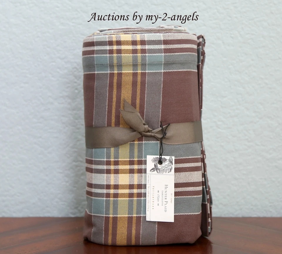 NEW Pottery Barn HUNTER PLAID TABLECLOTH 70 x 108 farmhouse fall harvest autumn - Image 1 of 1