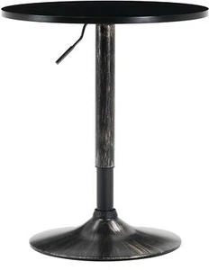 BTEXPERT Adjustable 27-36 Metal Table Swivel Cocktail Pub Bistro  Golden Black - Picture 1 of 1