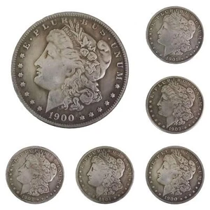 Dólares Morgan 1900-1904 CC - Lote de 5 monedas AU/BU sin circular - Imagen 1 de 7