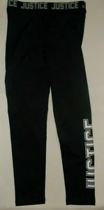 Justice Active girls 12 logo waist leggings black nwt - Picture 1 of 2