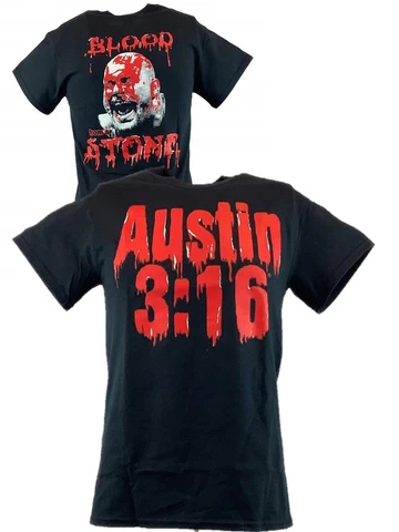Blood from a Stone Cold Steve Austin Bloody Face Mens Black T-shirt Cover