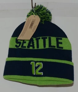 Gorra pompón tejida con puños para 12 hombres Donegal Bay Seattle Seahawks - Imagen 1 de 5