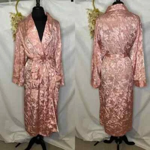 Vintage Victoria's Secret Damen Blumenmuster rosa Satin Bindegürtel Morgenmantel Größe M/L guter Zustand - Bild 1 von 5