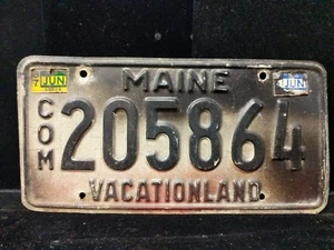 1x Targa singola Maine ME Vacationland COM Ind. Look #205864 VIN/EXP 1987 - Foto 1 di 2