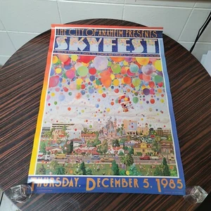 1985 Disyenland 30th Anniversary Skyfest Baloon Salute Poster City of Anaheim - Picture 1 of 8