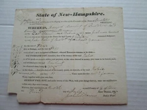 GRAFTON COUNTY NEW HAMPSHIRE; FEBRUARY 1837 ATTACHMENT OF GOODS, DANIEL BAILEY - Imagen 1 de 4