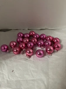 21 Mini BOLA ROSA VIDRIO de colección adornos navideños 1"" - Imagen 1 de 2