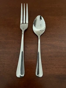 Vintage EXCEL Stainless 3 Prong Thin Dinner Fork & Teaspoon Replacement Korea - Picture 1 of 6