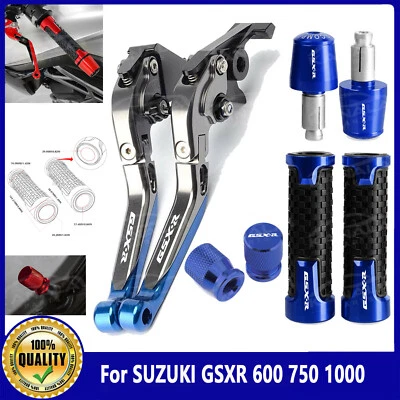 For SUZUKI GSXR 600 750 1000 CNC Motorcycle Brake Clutch Levers Handle Grips Cap - Image 1 of 4