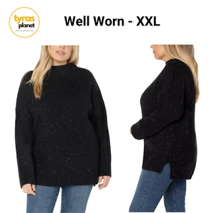 Suéter de hilo Nep negro XXL bien usado para dama - Imagen 1 de 9