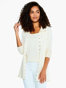 CHAQUETA A PRESIÓN DE PUNTO PERFECTO NIC + ZOE - Amarillo Pálido Talla Pequeña NUEVA CON ETIQUETAS $168 - Imagen 1 de 3