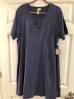 NEW with tags Aventura Women's Blue lace up neck Short Sleeve Tunic shirt Sz 1X