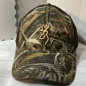 Browning Performance Hunting Camo/brown Mesh Trucker’s Adjustable Cap Hat $28 - Picture 1 of 6