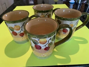 Set Of 4 Beautiful Gibson, Fruit Pattern Large Cups. D/W & Microwave Safe - Picture 1 of 10