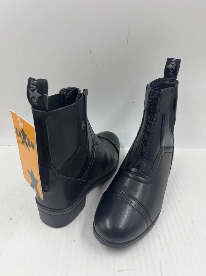 Saxon Syntovia Botas Para Hombre 5 Negras Puntera Cremallera Tobillo Paddock Botines Foto 1 de 4