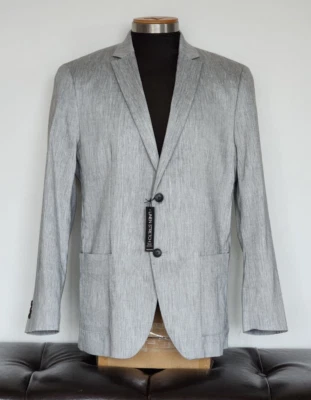 Льняная смесь спортивное пальто / L 42-44 / серый, легко сочетается, новый с ярлыками / оригинал $139 - Изображение 1 из 4