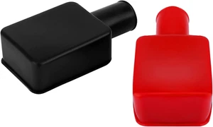 2Pcs Battery Terminal Covers Auto, Red & Black Soft Rubber Positive Negative Ins - Picture 1 of 12