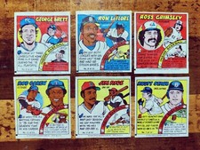 6 Topps 1979 Baseball Cartoon Cards Jim Rice George Brett Rod Carew Etc