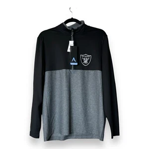 Antigua Oakland Raiders NFL Pullover S Embroidered Mens Zip Fleece Silver Vegas - Picture 1 of 11