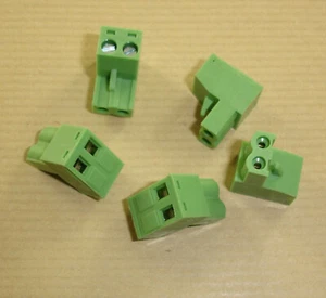 5X 5.08mm pitch pluggable terminal block Bloque terminal hembra 2 polos PCB - Imagen 1 de 1