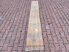 Turkish Rug / Vintage Rug / Oushak Runner / Carpet, Rug Antique Rug 1.5x10.8 ft