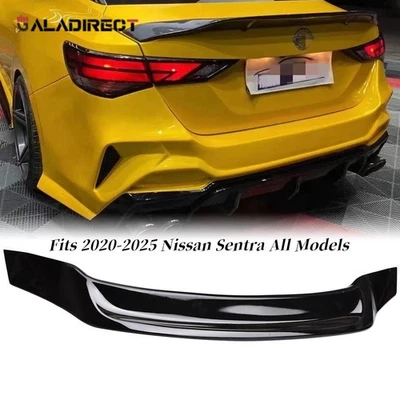 FOR 2020-2025 NISSAN SENTRA HIGH KICK DUCKBILL TRUNK SPOILER R STYLE GLOSS BLACK - Image 1 of 4