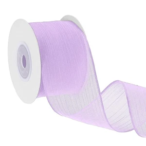 1,6 Zoll 10 Yard Metallic transparentes Drahtband, verdrahtete transparente Stoffrolle, lila - Bild 1 von 6