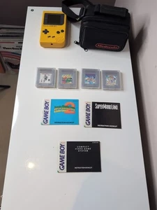 Nintendo Game Boy GMD-01 Yellow & Official Nintendo Carry Bag 4 games marioland - Picture 1 of 21