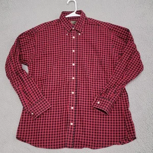Gitman Bros Shirt Mens Large Red Buffalo Check Flannel USA Made Vintage - Picture 1 of 11