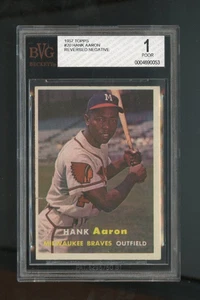 1957 Topps # 20 Hank Aaron BVG 1 POOR - Picture 1 of 2