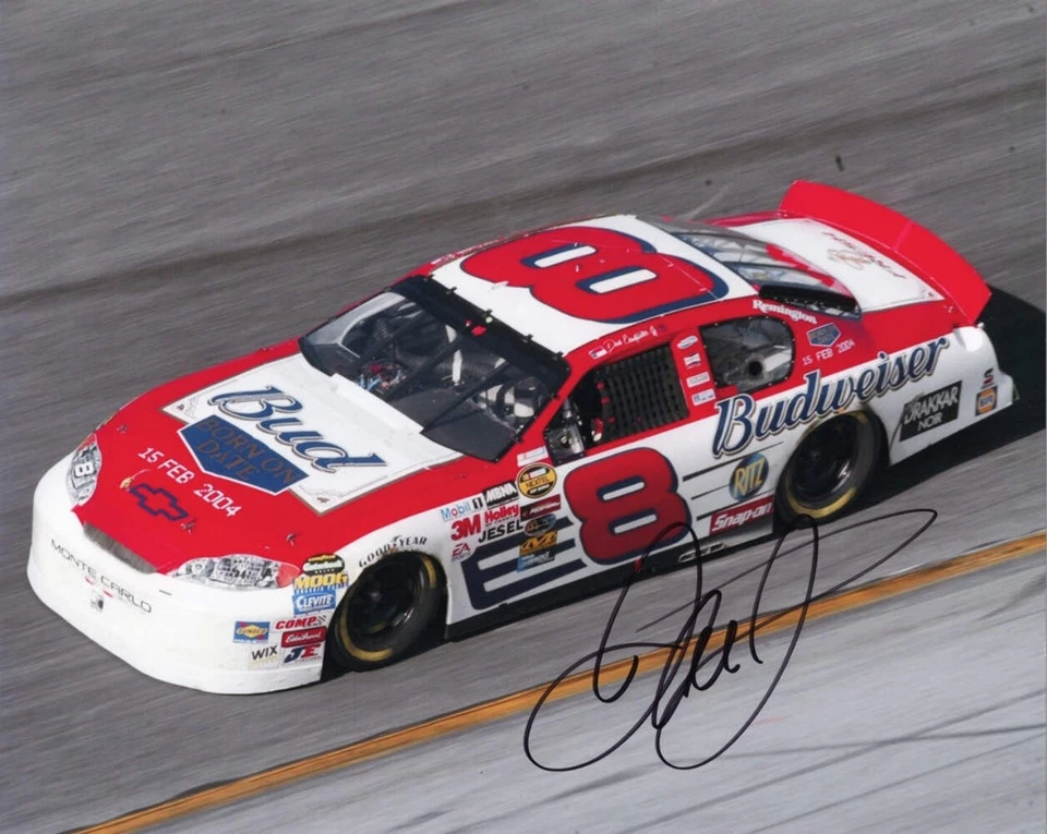 Autografiado 2004 Dale Earnhardt Jr. #8 Bud nacido en la fecha - Daytona 500 Win Car Si Foto 1 de 1