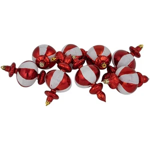 Northlight 8ct Red and White Shatterproof Finial Christmas Ornaments, 6" - Picture 1 of 5