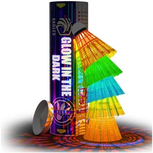 EAGLES LED Badminton Shuttlecocks - 5 Pack Lighting Birdies, Nylon Glow in Th... - Picture 1 of 9