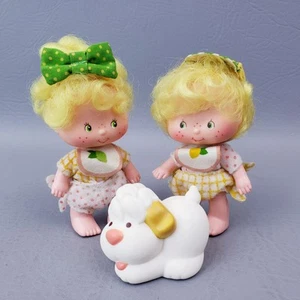 Vintage Lem and Ada Strawberry Shortcake Doll Twins & Pet Sugar Woofer Puppy - Bild 1 von 10