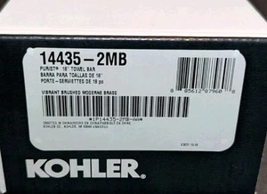 Kohler K-14435-2MB Purist 18” Towel Bar Bathroom Vibrant Brushed Moderne Brass - Picture 1 of 1