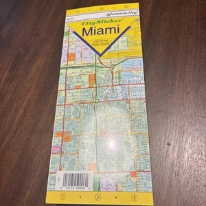 Mappa Americana 'City Slicker' Miami Mappa Pieghevole Laminata 2002 - Foto 1 di 9