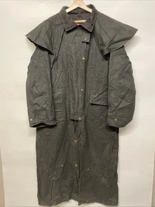 Abrigo plumero Koolah para hombre XL verde encerado trinchera Outback Australia Longline - Imagen 1 de 8
