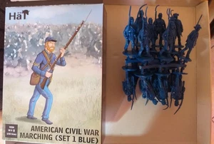 SOLDATINI SCALA 1/32 AMERICAN CIVIL WAR MARCHING SET 1 BLUE - HAT 9334 - Imagen 1 de 1