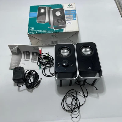 Logitech LS11 S-00035 3.5mm Desktop PC Computer Stereo Speakers Open Box - Image 1 of 4