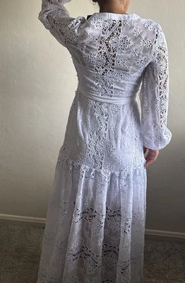 Maxi vestido sin mangas para mujer California Dynasty, talla grande, ribete de encaje, vintage. Foto 1 de 4