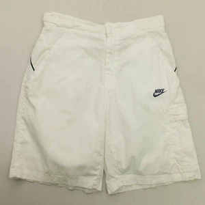 NIKE Mens Vintage Shorts MEDIUM White Regular Bermuda Y2k 90s Retro Genuine - Picture 1 of 6