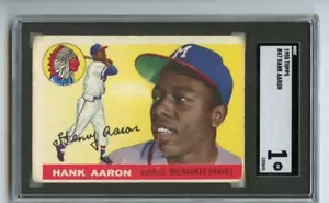 1955 Topps Hank Aaron Milwaukee Braves #47 🚀 🚀💥 SGC Graded 1 - Picture 1 of 2