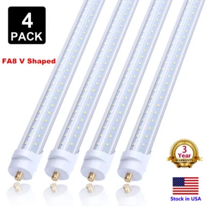 T8/T10/T12 8FT LED Tube Light, Single Pin FA8 LED Shop Warehouse Garage Bulbs - Picture 1 of 10