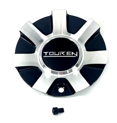 Tapa central de llanta de rueda mecanizada negra Touren # C1032601B / C-216-1 / TR60 3260 NUEVO Foto 1 de 4
