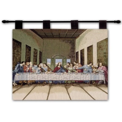 The Last Supper Tapestry Wall Hanging Made USA Woven Jacquard Cotton 36” x 26” - Image 1 of 4